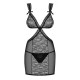 OBSESSIVE SWANITA CHEMISE AND THONG BLACK