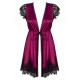 OBSESSIVE 861-PEI ROBE AND THONG BORDEAUX