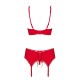 OBSESSIVE JOLIEROSE SET TAILLE QUEEN RED