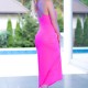 CR-4379 DRESS AND THONG HOT PINK