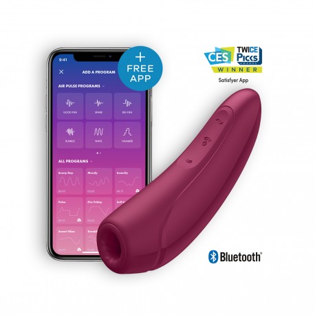 ESTIMULADOR CURVY 1+ COM APP SATISFYER VERMELHO ROSADO