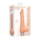 REALISTIC VIBRATING DILDO 8" WITH BALLS REALROCK FLESH