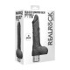 REALISTIC VIBRATING DILDO 7" WITH BALLS REALROCK BLACK