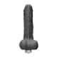 VIBRADOR REALÍSTICO 10" COM TESTÍCULOS REALROCK PRETO