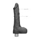 VIBRADOR REALÍSTICO 10" COM TESTÍCULOS REALROCK PRETO