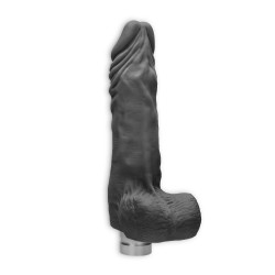 REALISTIC VIBRATING DILDO 9" WITH BALLS REALROCK BLACK