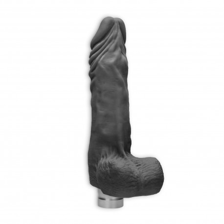 REALISTIC VIBRATING DILDO 9" WITH BALLS REALROCK BLACK