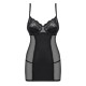 OBSESSIVE AMALLIE CHEMISE AND THONG BLACK