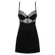 OBSESSIVE SHARLOTTE CHEMISE AND THONG BLACK