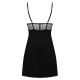 OBSESSIVE SHARLOTTE CHEMISE AND THONG BLACK