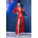 CR-4421 LONG GOWN AND THONG RED