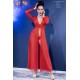 CR-4421 LONG GOWN AND THONG RED