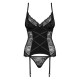 OBSESSIVE LAURISE CORSET AND THONG BLACK