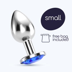 PLUG ANAL JOYA BIJOU AZUL PEQUEÑO CRUSHIOUS CON BOLSA ATERCIOPELADA GRATIS