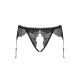 OBSESSIVE ROMANESA CROTCHLESS GARTER BELT BLACK