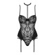 OBSESSIVE RAQUELIA CORSET AND THONG BLACK