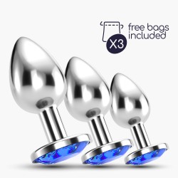 ANAL TRAIN TRIO BIJOU AZUL CRUSHIOUS CON BOLSAS INDIVIDUALES GRATIS