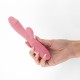 VIBRADOR RECARGABLE CON ESTIMULADOR DE CLÍTORIS BLOSSOMS ROSA PASTEL Y LUBRICANTE DE BASE AGUA INCLUIDO CRUSHIOUS