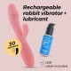 VIBRADOR RECARGABLE CON ESTIMULADOR DE CLÍTORIS BLOSSOMS ROSA PASTEL Y LUBRICANTE DE BASE AGUA INCLUIDO CRUSHIOUS