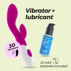 VIBRADOR COM ESTIMULADOR DE CLITÓRIS CHERIE E LUBRIFICANTE À BASE DE ÁGUA INCLUÍDO CRUSHIOUS