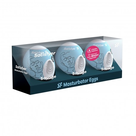 PACK DE 3 MASTURBADOR MASTURBATOR EGG SAVAGE SATISFYER