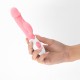 VIBRADOR CON ESTIMULADOR DE CLÍTORIS MOCHI ROSA Y LUBRICANTE DE BASE AGUA INCLUIDO CRUSHIOUS