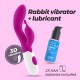 VIBROMASSEUR RABBIT GUMMIE VIOLET ET LUBRIFIANT À BASE D’EAU INCLUS CRUSHIOUS