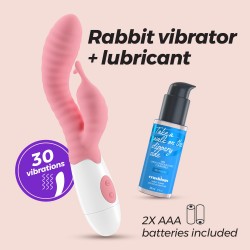 CRUSHIOUS GUMMIE RABBIT VIBRATOR PINK WITH WATERBASED LUBRICANT INCLUDED