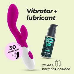 VIBRADOR CON ESTIMULADOR DE CLÍTORIS CHERIE Y LUBRICANTE DE BASE AGUA INCLUIDO CRUSHIOUS