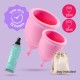 COPOS MENSTRUAIS MINERVA S + L COM BOLSA E LIMPADOR DE BRINQUEDOS 150 ML CRUSHIOUS