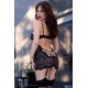 CHEMISE DE NUIT ET STRING CR-4600 NOIR CHILIROSE