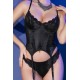 CORSAGE ET STRING CR-4623 CHILIROSE NOIR