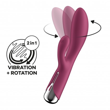 VIBRADOR SPINNING RABBIT 1 ROJO SATISFYER