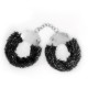 CRUSHIOUS SPANGLE METAL CUFFS WITH PLUSH BLACK