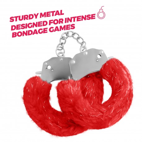 SPANGLE ESPOSAS DE METAL CON PELUCHE ROJO CRUSHIOUS