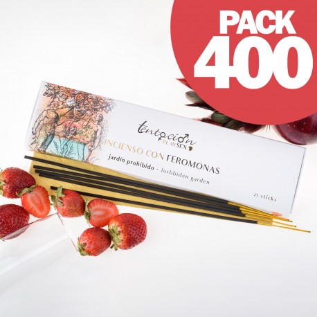 PACK OF 400 PHEROMONE INCENSE STICKS WITH FORBIDDEN GARDEN SCENT TENTACIÓN PLAY SEX