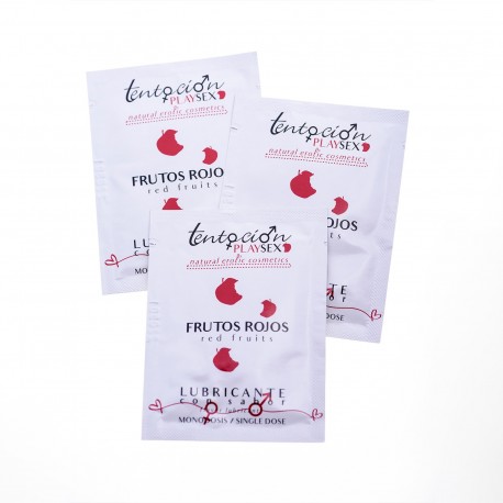 20 DOSES UNIQUES DE LUBRIFIANT AROMATISÉ AUX FRUITS ROUGES 5ML TENTACIÓN PLAY SEX