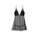 BEAUTY NIGHT FASHION LAUREN CHEMISE AND THONG BLACK