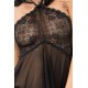 BABYDOLL AND THONG CR-3884 BLACK